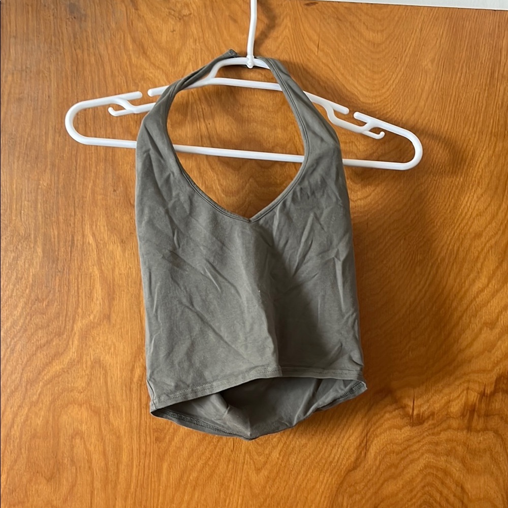 Olive Halter Crop Top